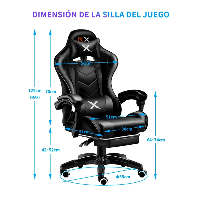 SILLA GAMER PROFESIONAL RECLINABLE CON REPOSAPIES - 2