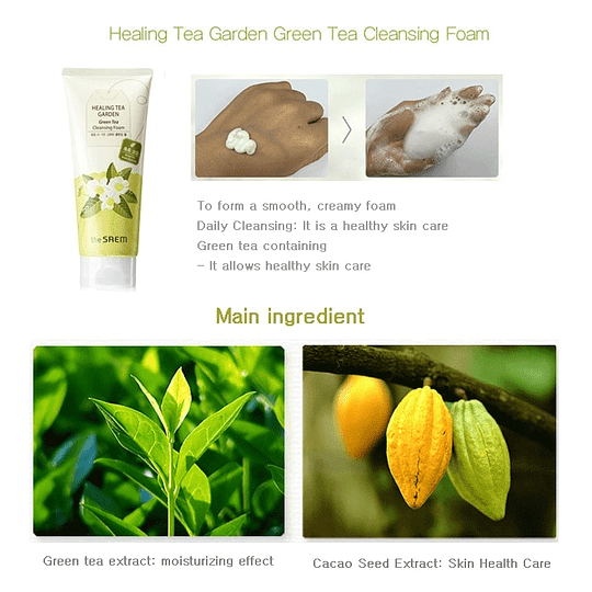 THE SAEM / LIMPIADOR EN ESPUMA TÉ VERDE - COSMÉTICA COREANA - 3