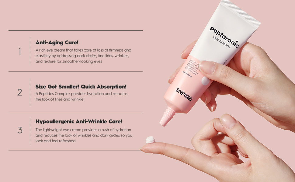 SNP CREMA CONTORNO DE OJOS CON PÉPTIDOS Y ÁCIDO HIALURÓNICO - COSMÉTICA COREANA - 7