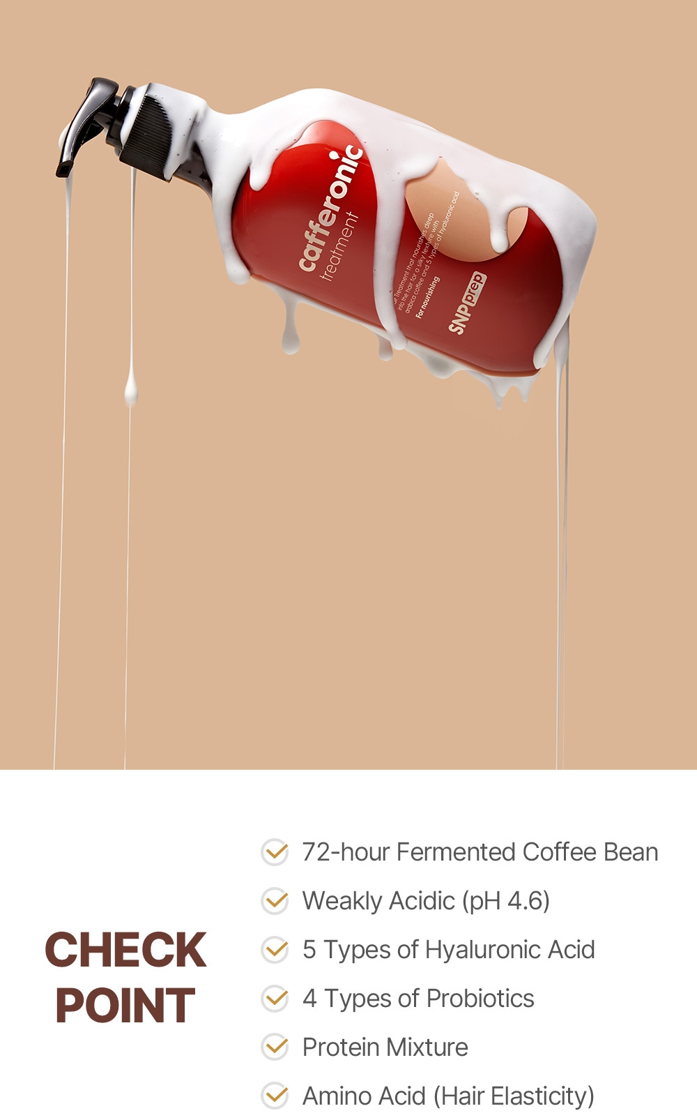 SNP ACONDICIONADOR HIDRATANTE CAFFERONIC TREATMENT COSMÉTICA COREANA - 4