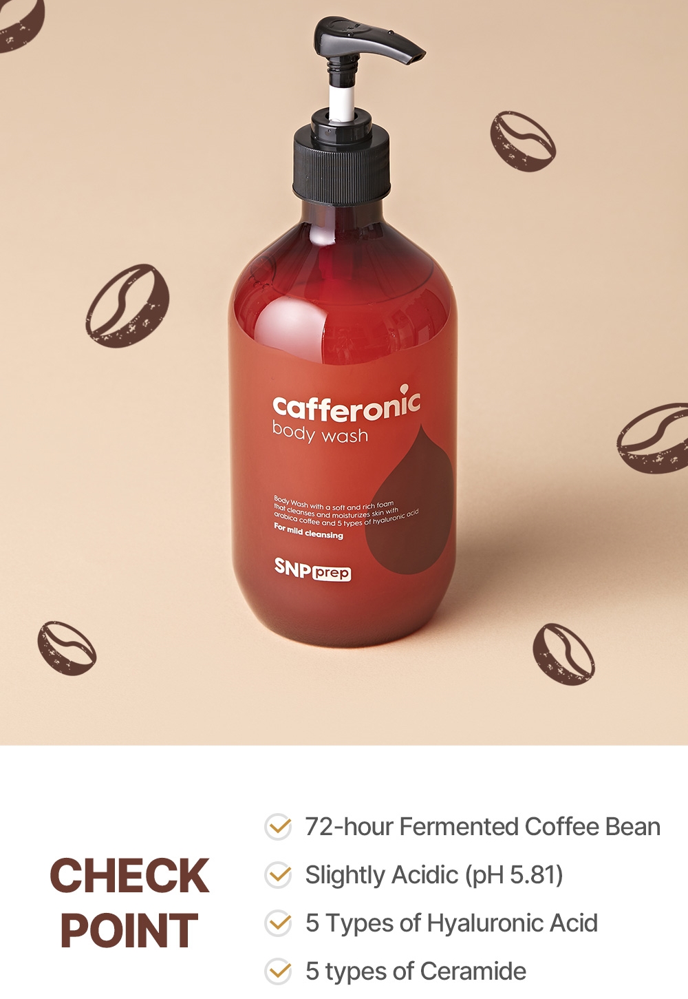 GEL DE DUCHA HIDRATACIÓN JABON LIQUIDO CAFFERONIC BODY WASH COSMÉTICA COREANA - 5