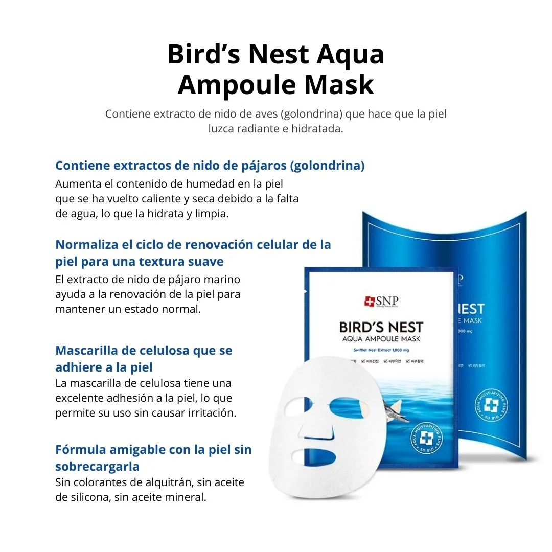 MASCARILLA DE AMPOLLAS BIRDS NEST AQUA - 5