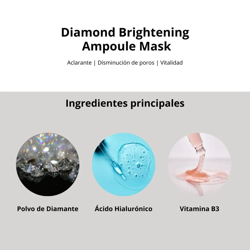 MASCARILLA EN LAMINA CON AMPOLLA ILUMINADORA DE DIAMANTES - 5