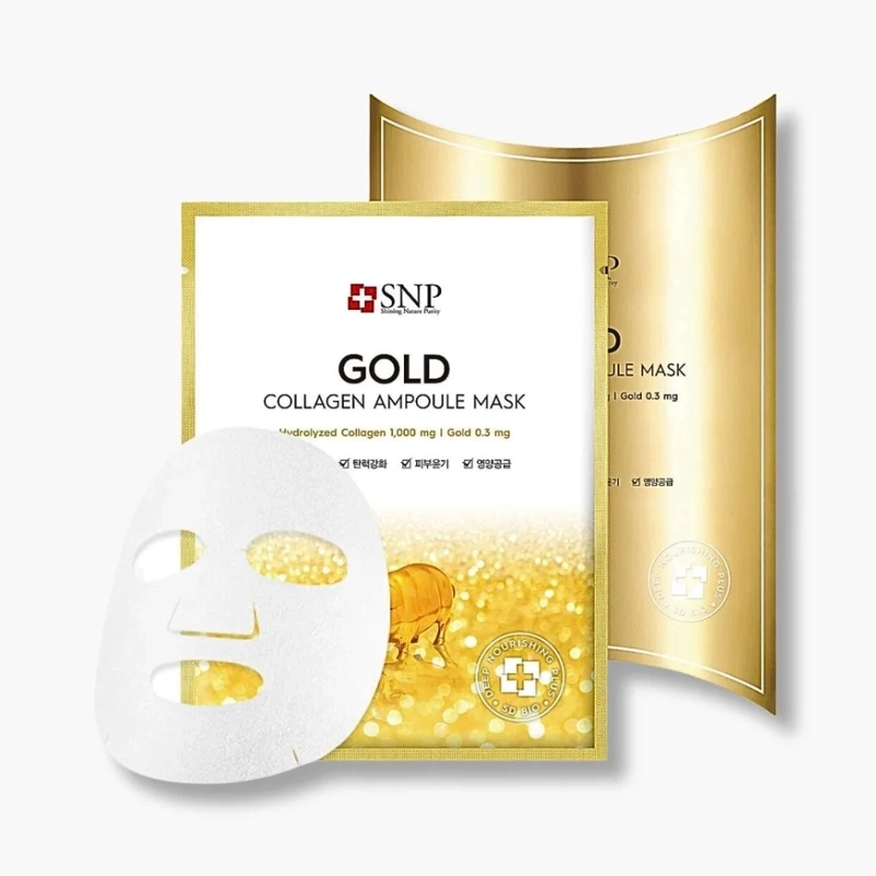 MASCARILLA EN LAMINA - AMPOLLA DE COLAGENO DORADO - 1