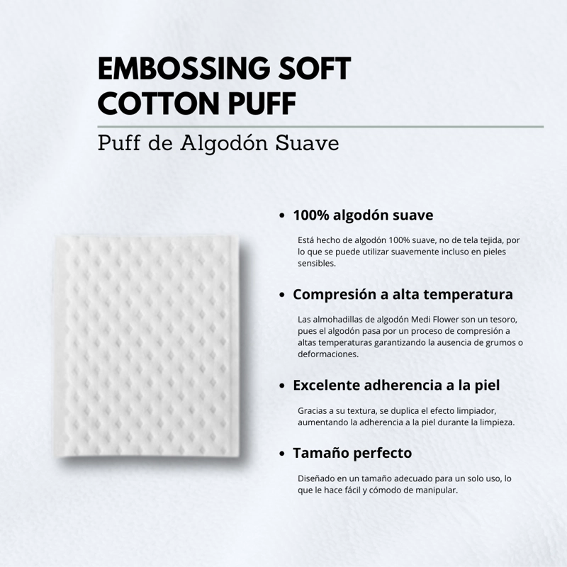 MEDI FLOWER PE TALOS DE ALGODON “EMBOSSING SOFT COTTON PUFF” - 7