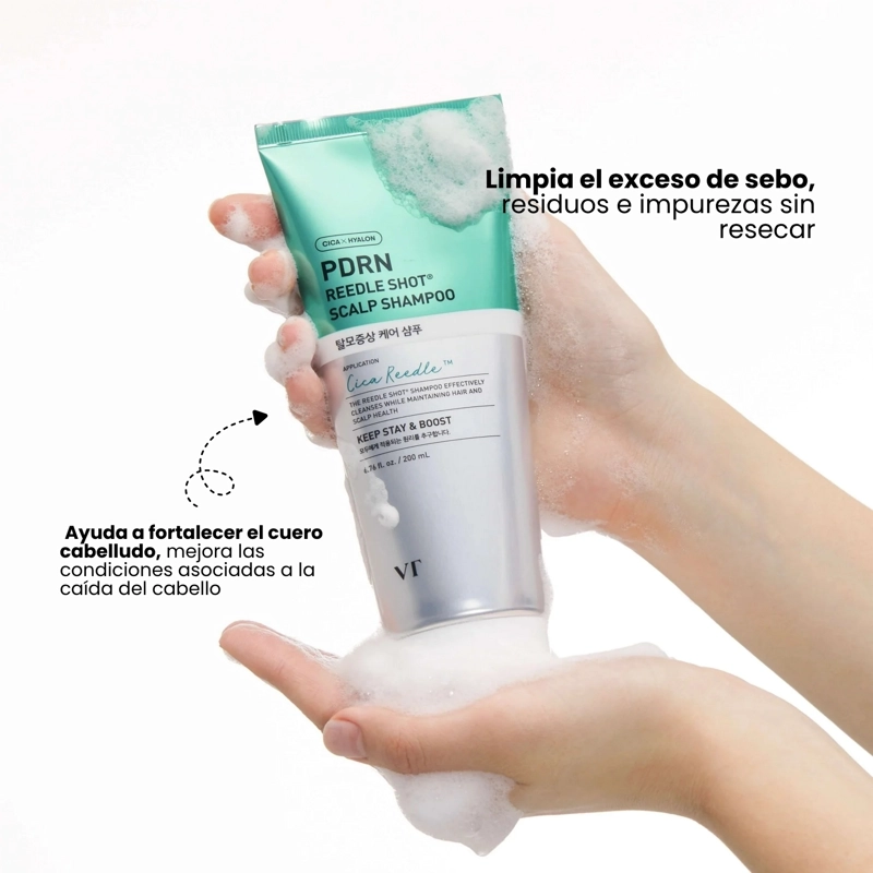 SHAMPOO ANTICAIDA FORTALECEDOR CON CICA REEDLE Y PDRN VT COSMETICS - 200ML - 3