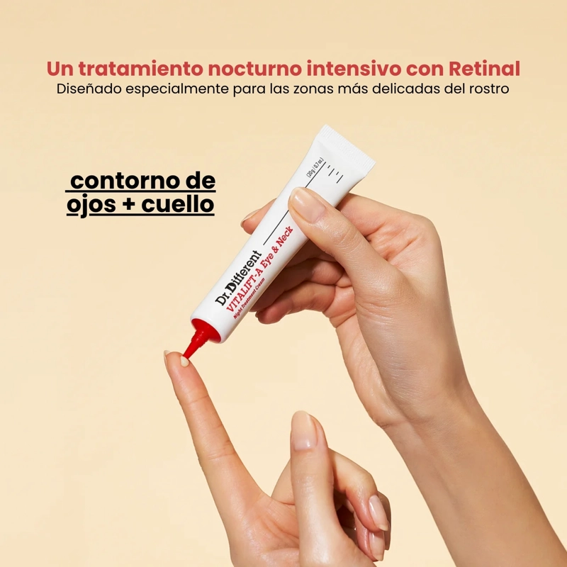 CREMA ANTIARRUGAS RETINAL COREANA PARA CUELLO Y CONTORNO DE OJOS DR.DIFFERENT VITALIFT-A - 20G - 2