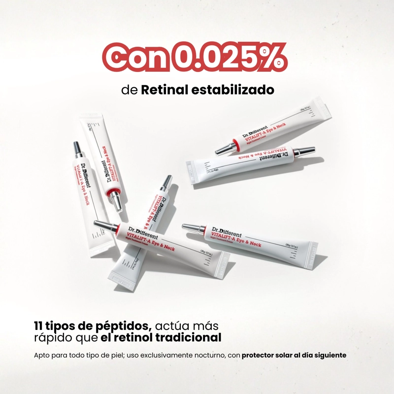 CREMA ANTIARRUGAS RETINAL COREANA PARA CUELLO Y CONTORNO DE OJOS DR.DIFFERENT VITALIFT-A - 20G - 4