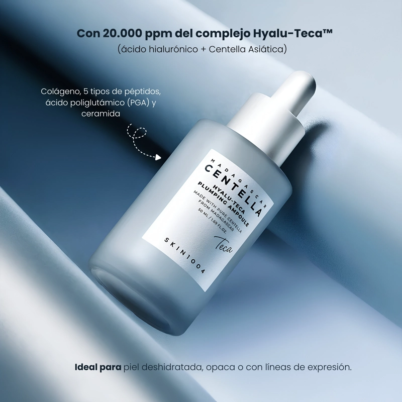 AMPOLLA HIDRATANTE COREANA DE CENTELLA ASIATICA HYALUTECA SKIN1004 -50ML - 4
