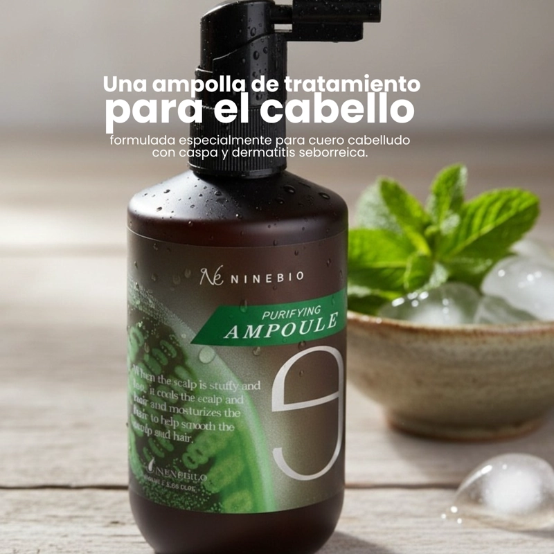 AMPOLLA PURIFICANTE CUERO CABELLUDO ANTICASPA DERMATITIS NINEBIO - 100ML - 2