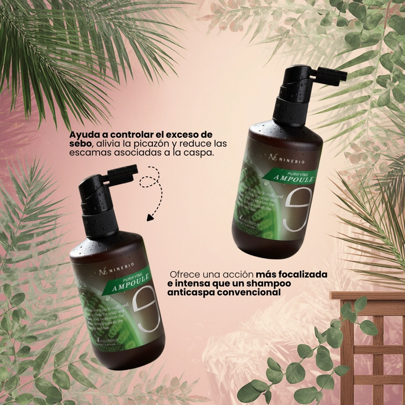 AMPOLLA PURIFICANTE CUERO CABELLUDO ANTICASPA DERMATITIS NINEBIO - 100ML - 3