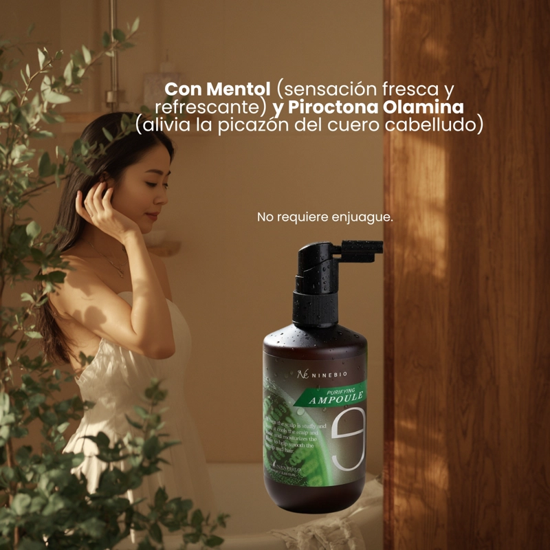 AMPOLLA PURIFICANTE CUERO CABELLUDO ANTICASPA DERMATITIS NINEBIO - 100ML - 4