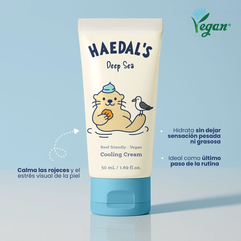 CREMA CALMANTE COREANA ANTIROJECES CON EFECTO FRIO HAEDALS - 50ML - 3