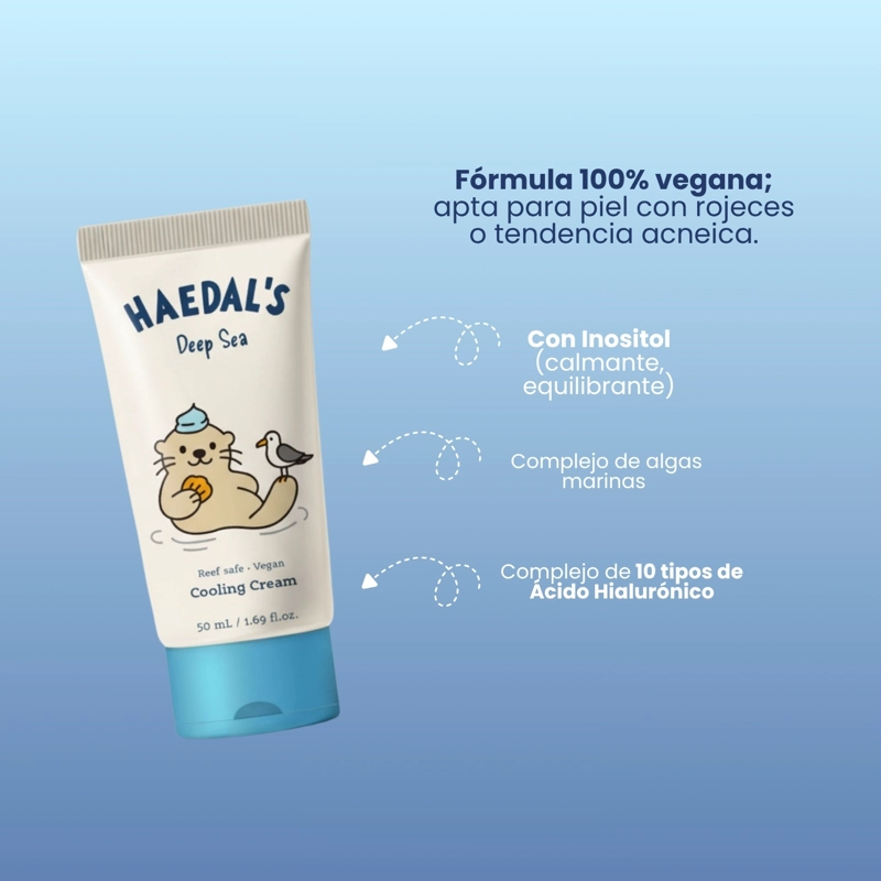 CREMA CALMANTE COREANA ANTIROJECES CON EFECTO FRIO HAEDALS - 50ML - 4