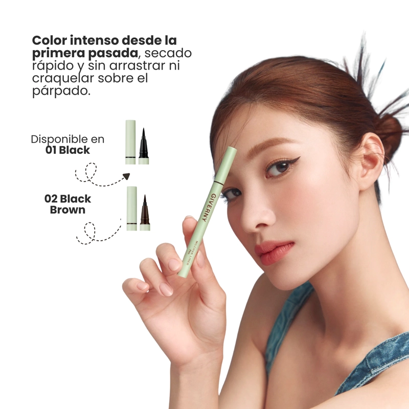 DELINEADOR LIQUIDO COREANO EN PLUMON 2 TONOS MARCA GIVERNY 0.6G - 4