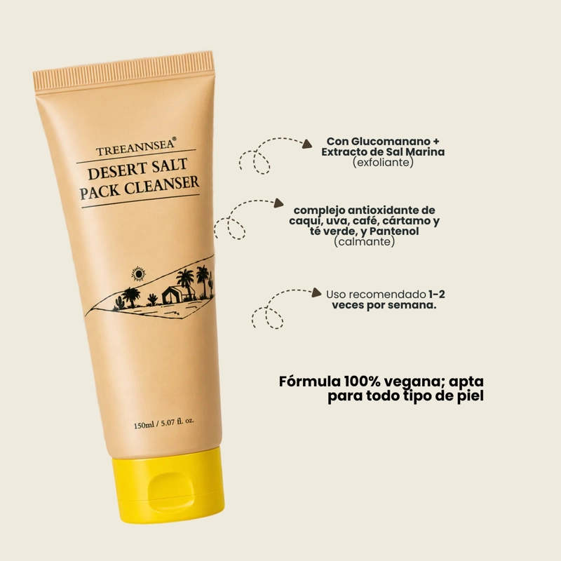 LIMPIADOR EXFOLIANTE COREANO CON SAL DE DESIERTO TREEANNSEA - 150ML - 4
