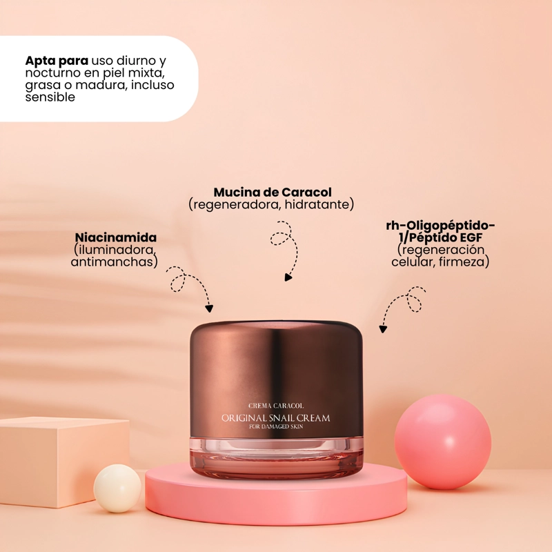 CREMA DE MUCINA DE CARACOL MULTIBENEFICIOS COREANA JAMINKYUNG - 50ML - 4