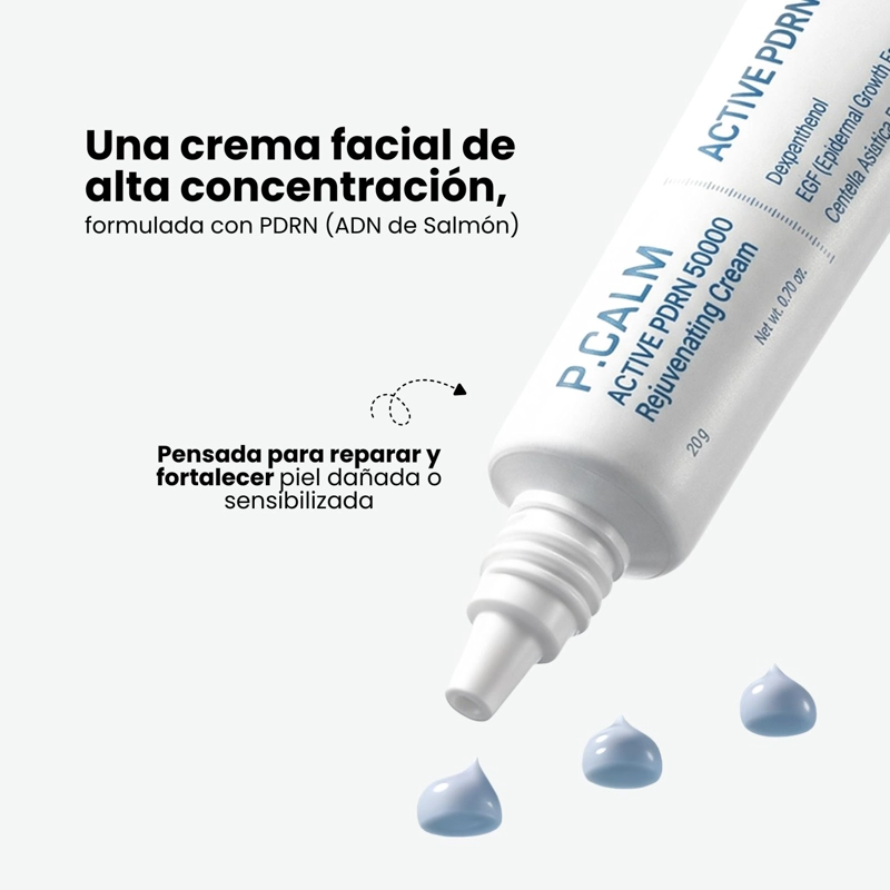 CREMA REJUVENECEDORA HIDRATANTE CALMANTE CON PDRN DE SALMON PARA PIEL SENSIBLE P.CALM - 20ML - 2