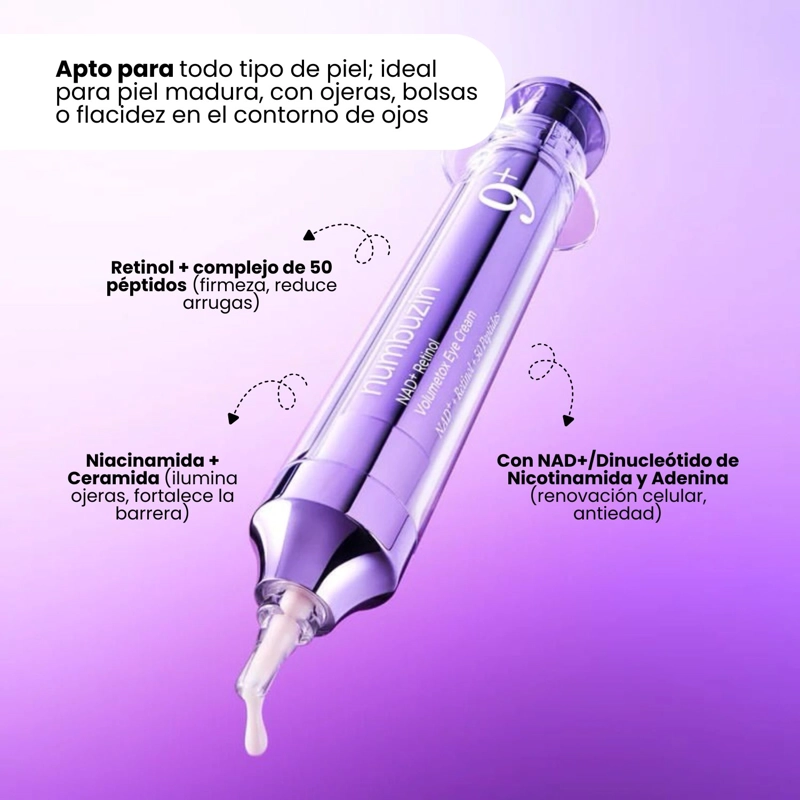 CONTORNO DE OJOS NO.9 NUMBUZIN REAFIRMANTE PARA LINEAS DE EXPRESION CON RETINOL NAD+ 10ML - 4