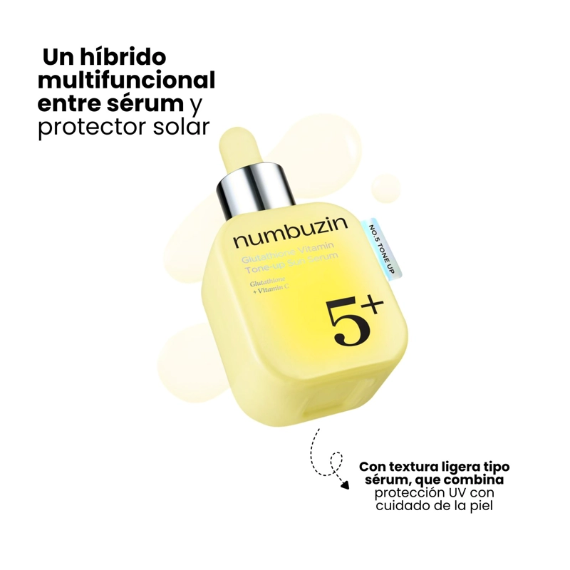 SERUM SOLAR NO.5 NUMBUZIN PROTECTOR SOLAR ILUMINADOR HIDRATANTE CON GLUTATION - 30ML - 2