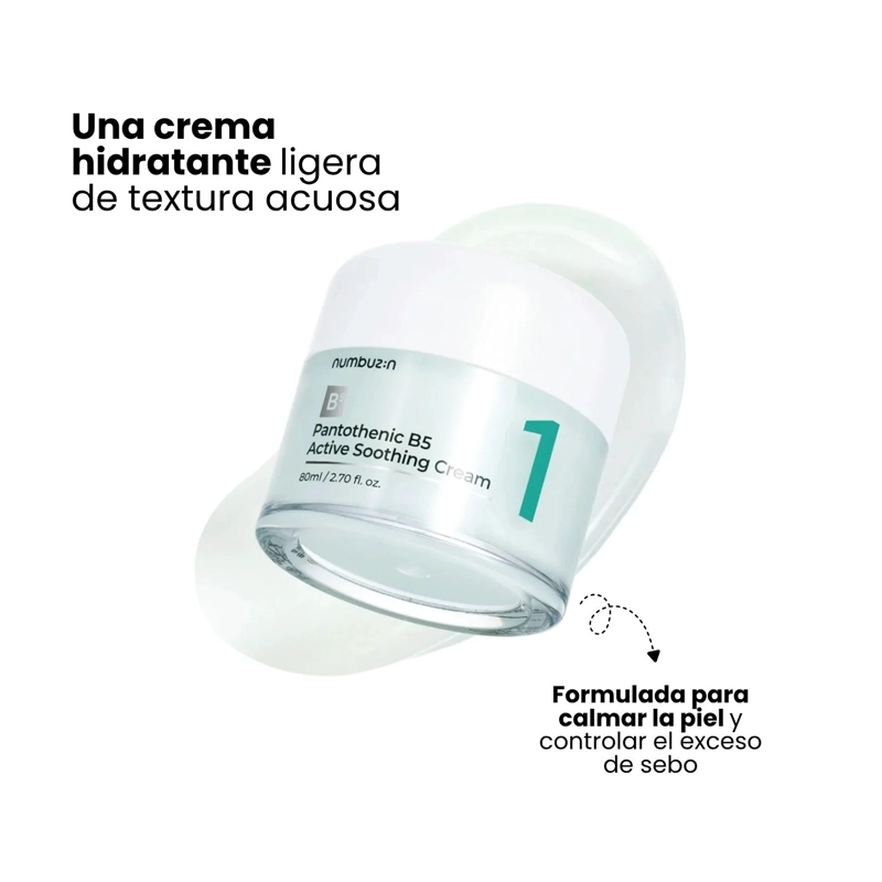 CREMA NO.1 NUMBUZIN CALMANTE SEBORREGULADORA HIDRATANTE CON ACIDO PANTOTE NICO - 80ML - 2