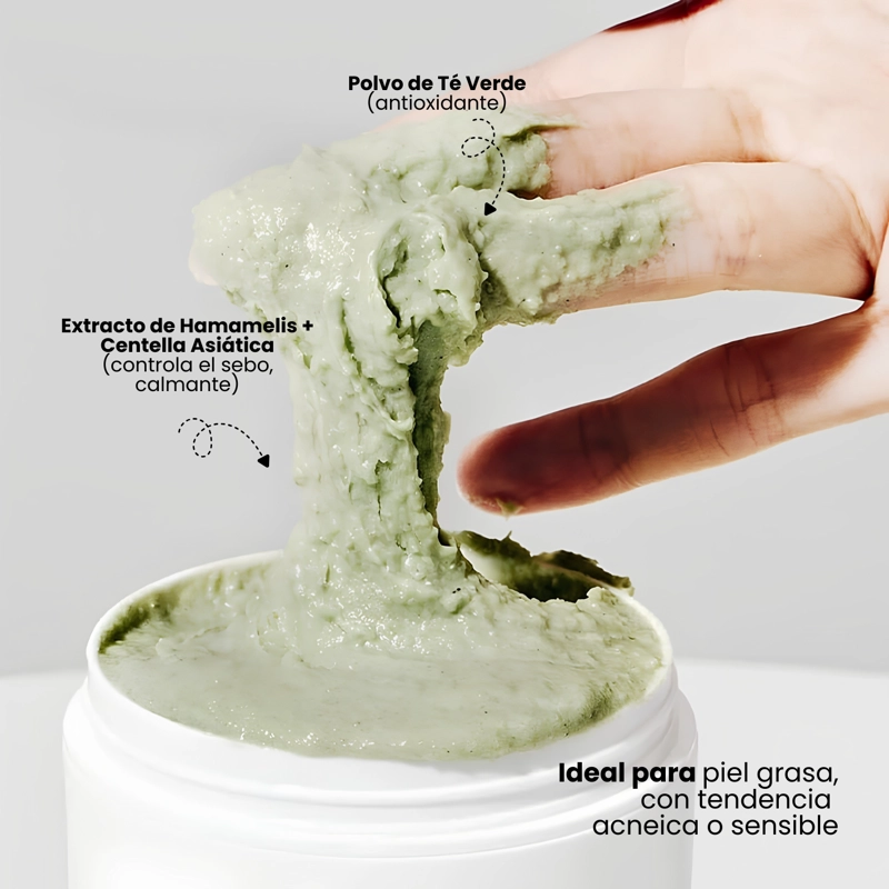 LIMPIADOR FACIAL TEXTURA MOCHI COREANO DE TE  VERDE MARCA ARENCIA - 120G - 4