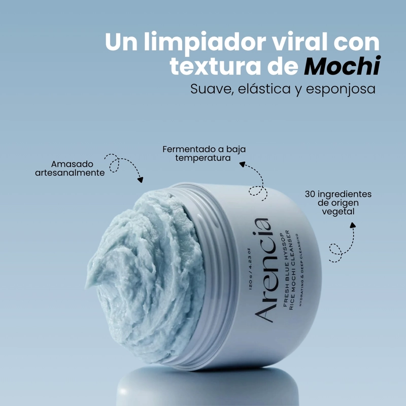 LIMPIADOR TEXTURA MOCHI DE ARCILLA COREANO MARCA ARENCIA BLUE HYSSOP - 120G - 2