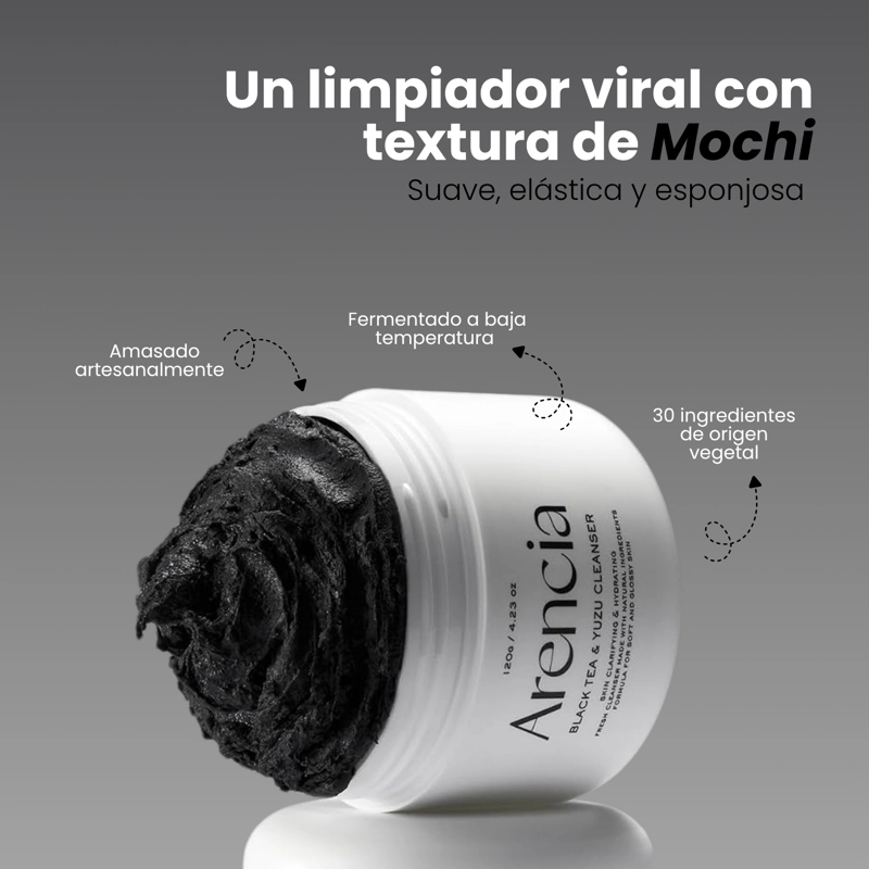 LIMPIADOR TEXTURA MOCHI DETOX CON CARBON + ARCILLA + TE  COREANO MARCA ARENCIA - 120G - 2
