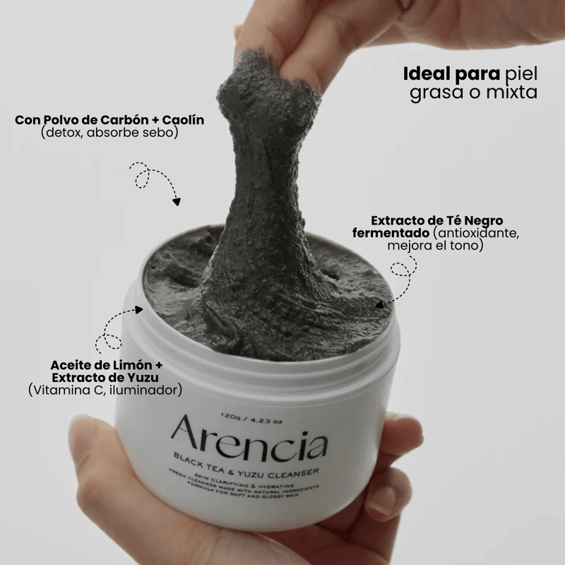 LIMPIADOR TEXTURA MOCHI DETOX CON CARBON + ARCILLA + TE  COREANO MARCA ARENCIA - 120G - 4