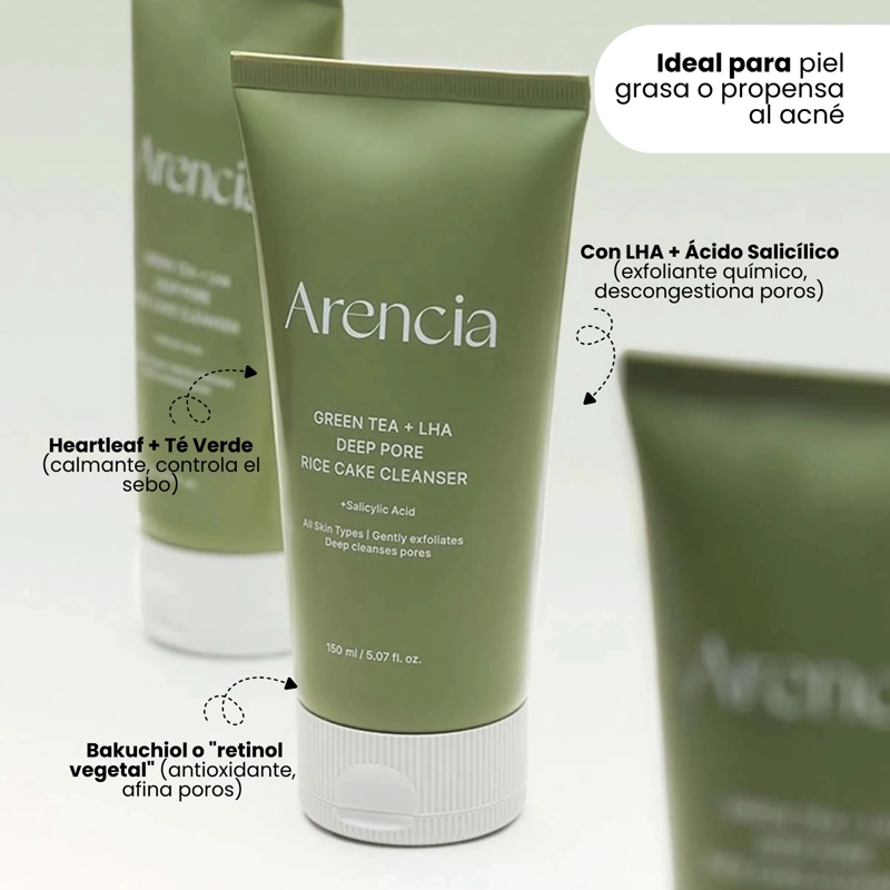 LIMPIADOR EN ESPUMA CON BHA + LHA + BAKUCHIOL PARA POROS MARCA ARENCIA - 150G - 4