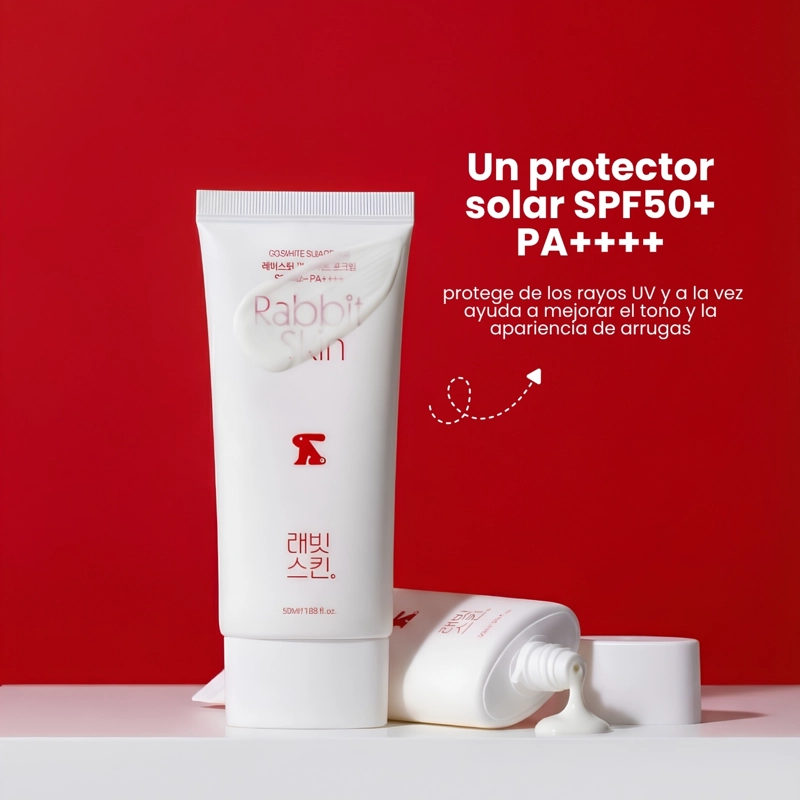 RABBITSKIN GO WHITE SUN CREAM SPF50 PROTECTOR SOLAR COREANO TONO-UP - 50ML - 2