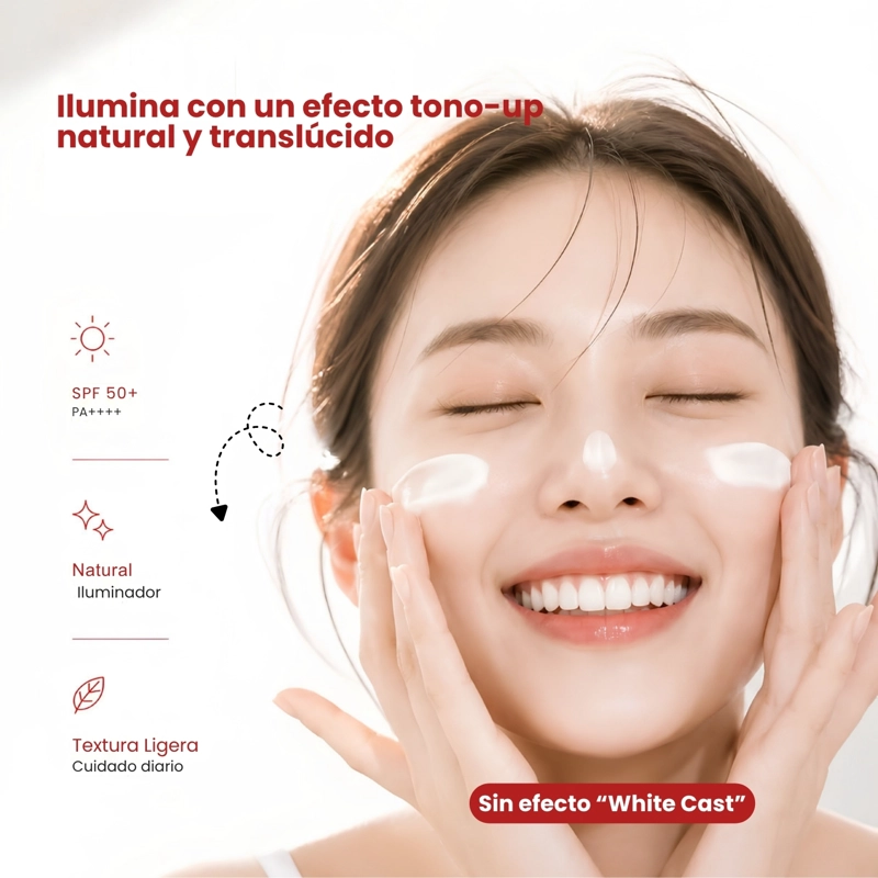 RABBITSKIN GO WHITE SUN CREAM SPF50 PROTECTOR SOLAR COREANO TONO-UP - 50ML - 3