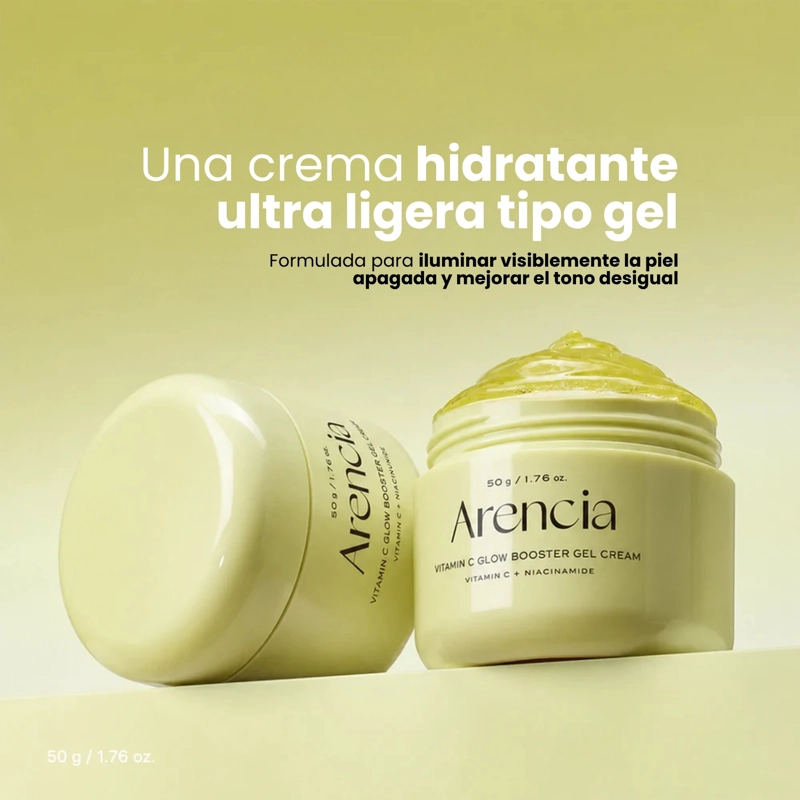 CREMA TIPO GEL CON VITAMINA C ILUMINADORA COREANA MARCA ARENCIA - 50G - 2