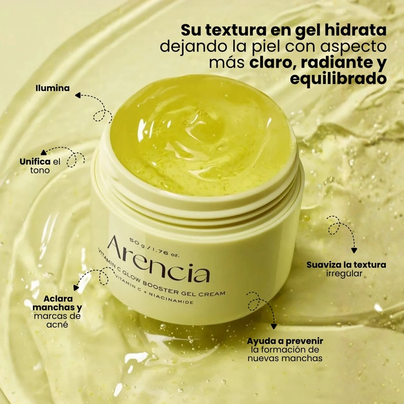 CREMA TIPO GEL CON VITAMINA C ILUMINADORA COREANA MARCA ARENCIA - 50G - 3