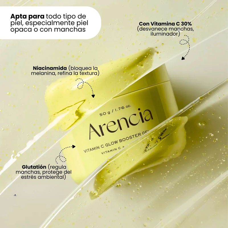 CREMA TIPO GEL CON VITAMINA C ILUMINADORA COREANA MARCA ARENCIA - 50G - 4