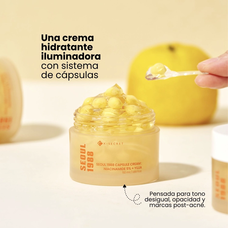 CREMA DE CAPSULA ILUMINADORA CON AGUA DE ESPINO AMARILLO K NIACINAMIDA 5% YUJA KSECRET - 50ML - 2