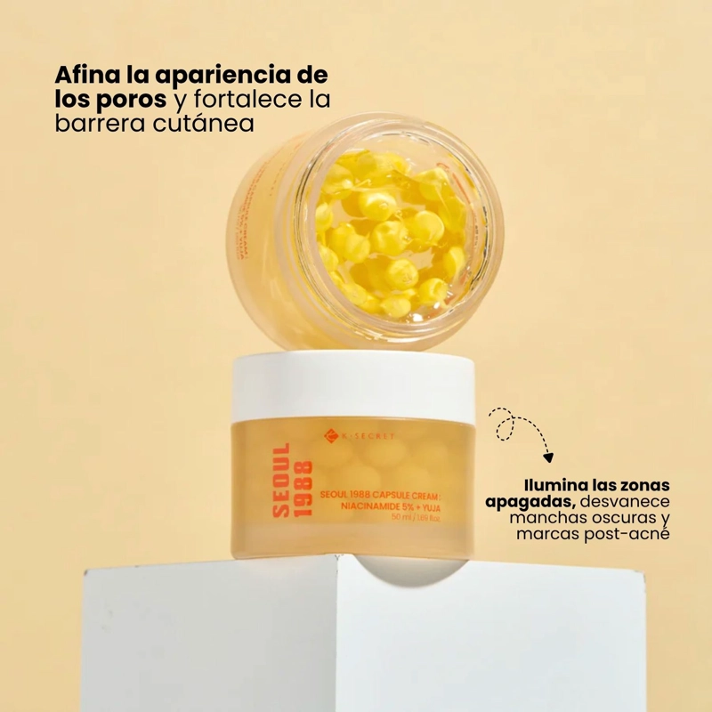CREMA DE CAPSULA ILUMINADORA CON AGUA DE ESPINO AMARILLO K NIACINAMIDA 5% YUJA KSECRET - 50ML - 3