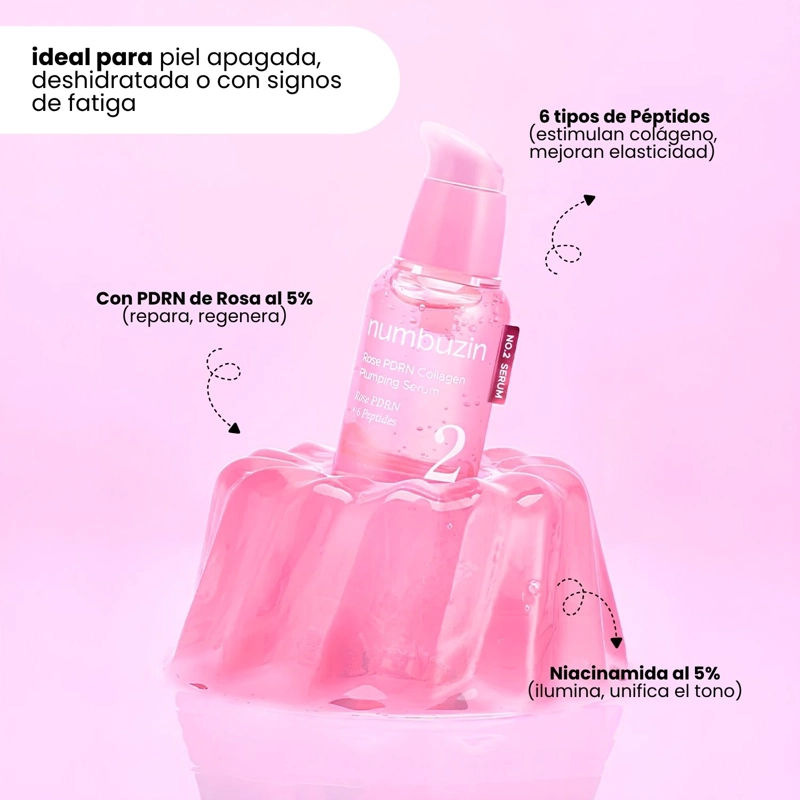 SERUM NO.2 RELLENADOR HIDRATANTE CON PDRN DE ROSA Y COLAGENO - 30ML NUMBUZIN - 4
