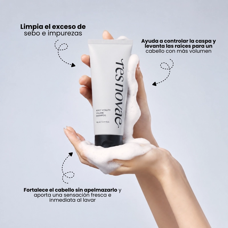 SHAMPOO COREANO VOLUMINIZADOR CON PE PTIDOS Y EXTRACTOS BOTANICOS RESNOVAE - 100ML - 3
