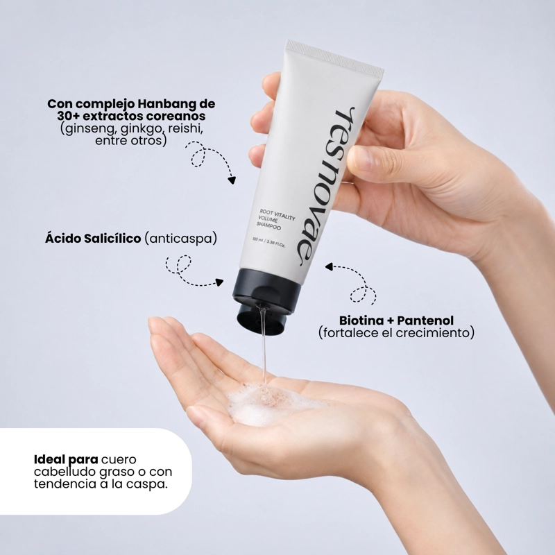 SHAMPOO COREANO VOLUMINIZADOR CON PE PTIDOS Y EXTRACTOS BOTANICOS RESNOVAE - 100ML - 4