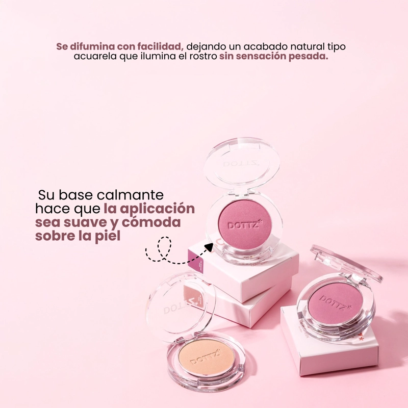 BLUSH RUBOR COREANO EN POLVO 2 TONOS MARCA DOTTZ - 4