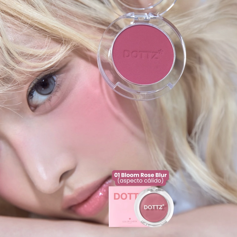 BLUSH RUBOR COREANO EN POLVO 2 TONOS MARCA DOTTZ - 6