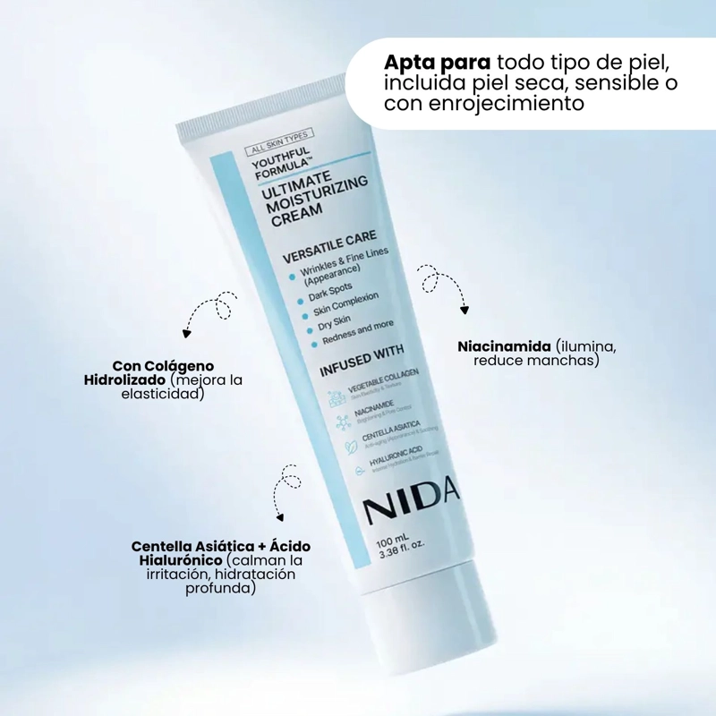 CREMA NIDA YOUTHFUL FORMULA COREANA HIDRATANTE ILUMINADORA CALMANTE - 100ML - 4