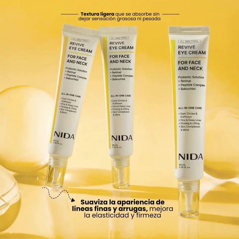 CREMA OJOS Y CUELLO NIDA REVIVE ANTIEDAD HIDRATANTE REVITALIZANTE -40ML - 3