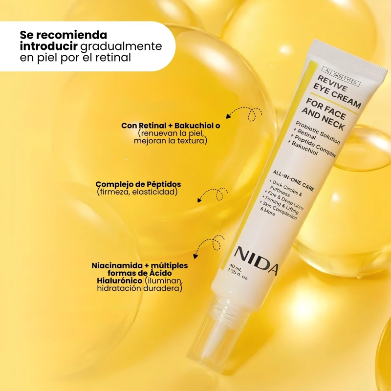 CREMA OJOS Y CUELLO NIDA REVIVE ANTIEDAD HIDRATANTE REVITALIZANTE -40ML - 4