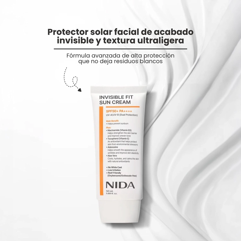 NIDA PROTECTOR SOLAR INVISIBLE SPF50+ ANTIOXIDANTE HIDRATANTE - 50ML - 2