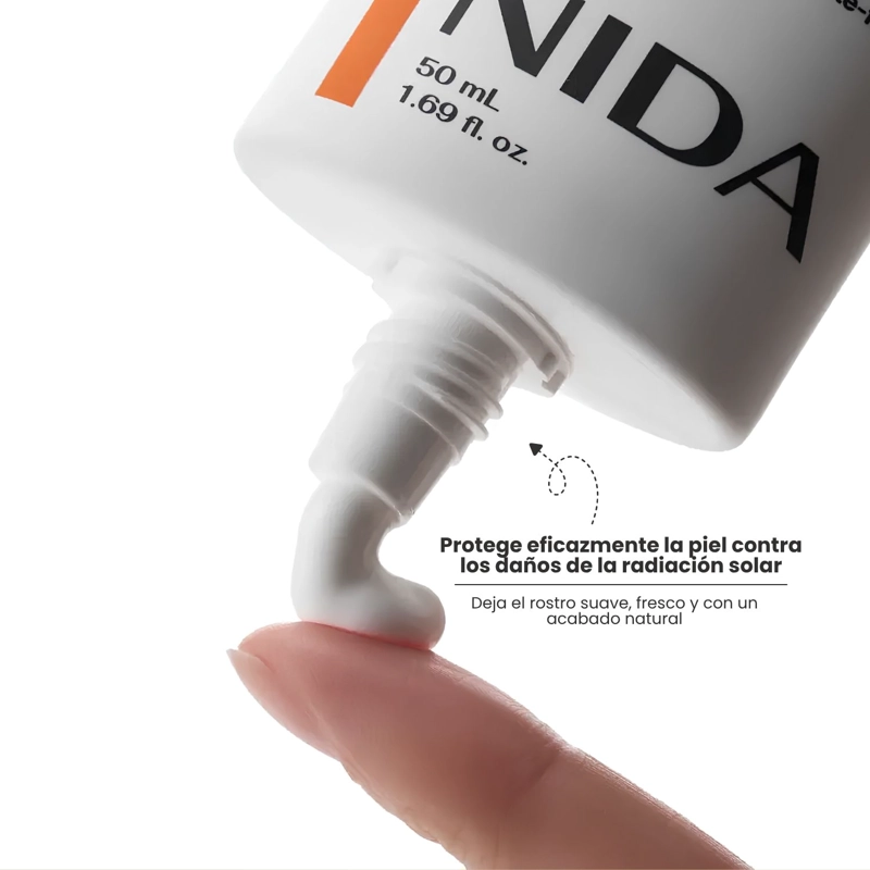 NIDA PROTECTOR SOLAR INVISIBLE SPF50+ ANTIOXIDANTE HIDRATANTE - 50ML - 3