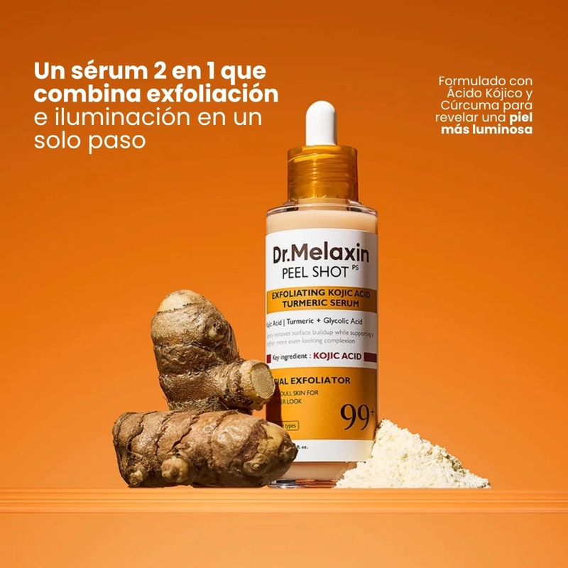 PEEL SHOT ACIDO KOJICO EXFOLIANTE ILUMINADOR CON CURCUMA DR.MELAXIN - 80ML - 2