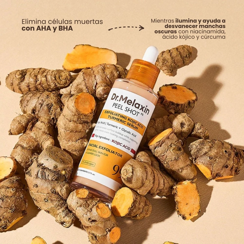 PEEL SHOT ACIDO KOJICO EXFOLIANTE ILUMINADOR CON CURCUMA DR.MELAXIN - 80ML - 3