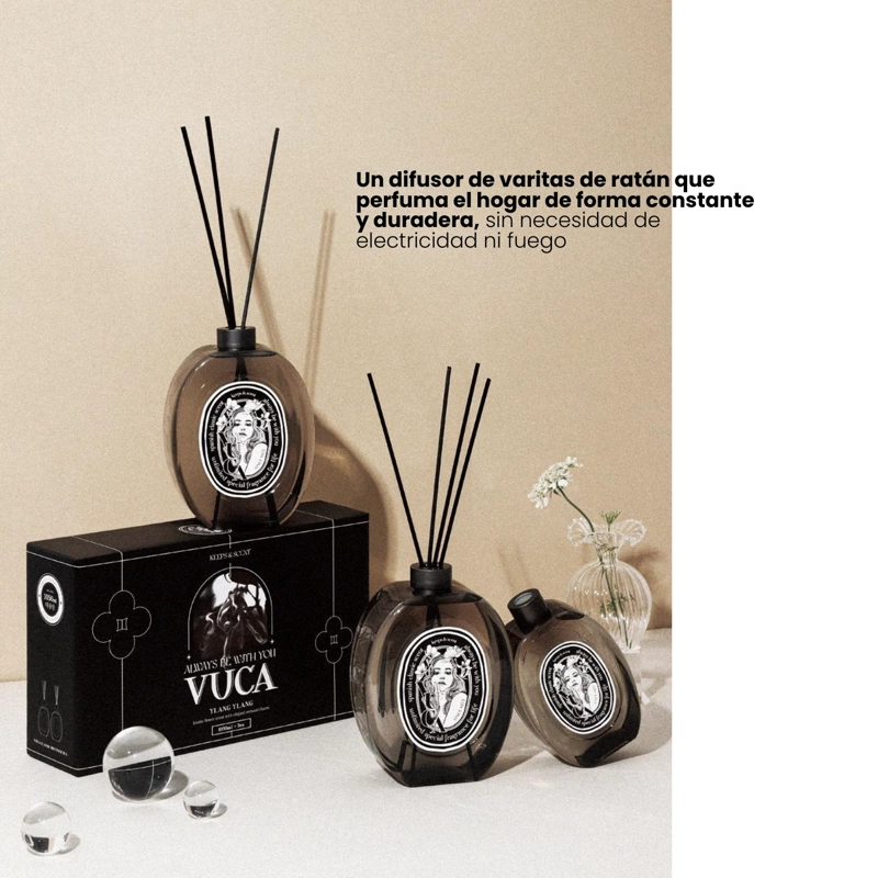 DIFUSOR AROMATICO COREANO CON AROMAS CLASICOS MARCA VUCA 260ML (5 VARIANTES DE AROMA) - 2